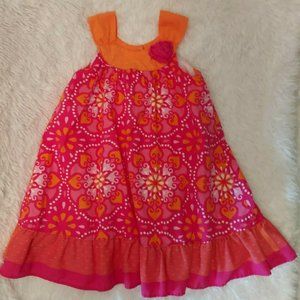 Penelope Mack Girls 2T Orange and Pink Sleeveless